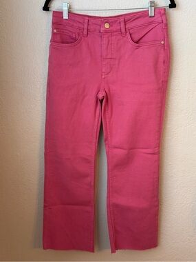 183~ NWT Pilcro Hot Pink Straight Leg Rough Hem Pants Size 27 Petite